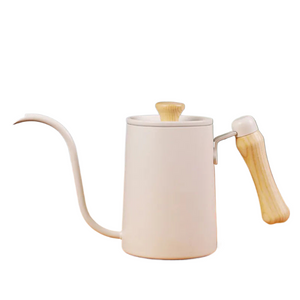 Drip Kettle 600ml Coffee Tea Pot Stainless Steel Non-stick Gooseneck Drip Kettle Wooden Handle Coffee Pot acacuss