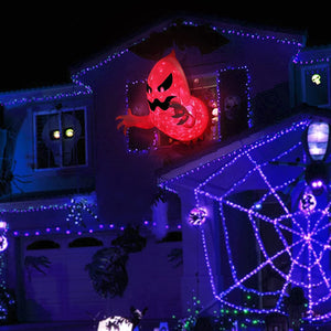 1.4m Halloween Inflatable Ghost Horror Window Ghost Foldable Glowing Balloon Outdoor Courtyard Garden Decoration Fun Party Tool acacuss