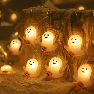 1.5m Halloween Led Skull Lights String Bat Tombstone Ghost Pumpkin Ornaments Tree Halloween Decoration for Home DIY Party Decor acacuss