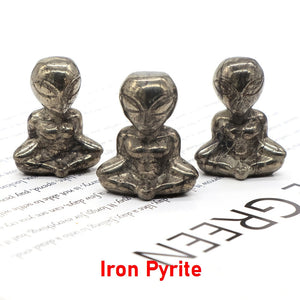 1.6" Yoga Alien Statue Natural Reiki Stone Crystal Carved Abstract Art Crafts Healing Meditation Home Bedroom Decoration Gift acacuss
