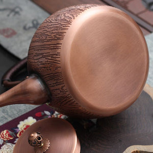 1.7L Red Copper Kettle Pure Handmade Copper Teapot Kung Fu Tea Kettle Large Capacity Boil Water Kettle Antique Kitchenware acacuss