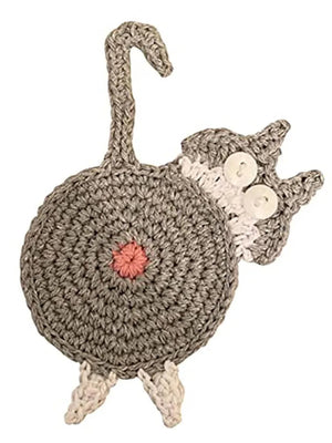 1 PC Knit Cup Coaster Cute Animal Coffee Mug Mat Table Heat Insulation Cat Butt Dining Mat Home Kitchen Decoration Pad acacuss