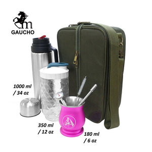 1 PC/Lot Gaucho Yerba Mate Travel Sets Stainless Gourds Calabash Cups & Thermos & Bombilla Filter Straw Tea Cans acacuss