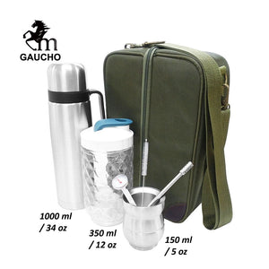 1 PC/Lot Gaucho Yerba Mate Travel Sets Stainless Gourds Calabash Cups & Thermos & Bombilla Filter Straw Tea Cans acacuss