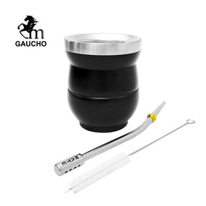 1 PC/Lot Yerba Mate Gourds Set Stainless Cup Calabash 5 OZ & Straw Bombilla & Cleaning Brush Special For Lady and Children acacuss