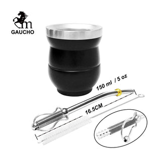 1 PC/Lot Yerba Mate Gourds Set Stainless Cup Calabash 5 OZ & Straw Bombilla & Cleaning Brush Special For Lady and Children acacuss