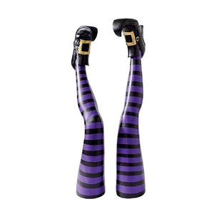1 Pair Halloween Evil Witch Legs Props Upside Down Wizard Feet with Boot Stake Ornament Decoration for front Yard Lawn Dropship acacuss