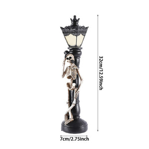 1 Pair Halloween Simulation Skull Street Lamp for Home Table Haunted House Bar Horror Props Halloween Party Decoration Supplies acacuss