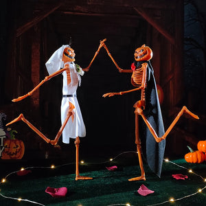 1 Set Halloween Skeleton Bride and Groom Horror Human Bones Skeleton Decorations Halloween Party Decoration Favors Scary Props acacuss