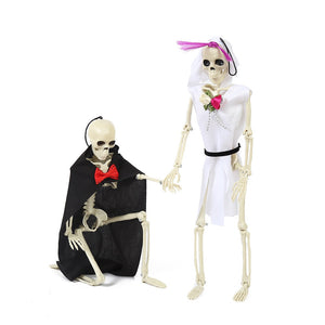1 Set Halloween Skeleton Bride and Groom Horror Human Bones Skeleton Decorations Halloween Party Decoration Favors Scary Props acacuss