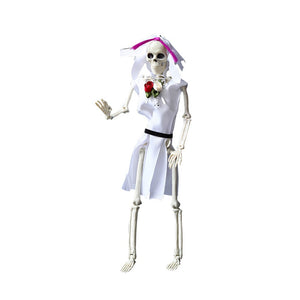 1 Set Halloween Skeleton Bride and Groom Horror Human Bones Skeleton Decorations Halloween Party Decoration Favors Scary Props acacuss