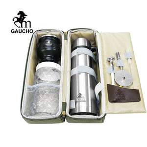 1 Set/Lot Gaucho Yerba Mate Travel Kits Is Convenient For Loading Stainless Thermos & Gourds Bombilla Straw - Tea Can acacuss