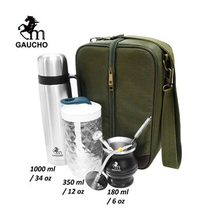 1 Set/Lot Gaucho Yerba Mate Travel Kits Is Convenient For Loading Stainless Thermos & Gourds Bombilla Straw - Tea Can acacuss