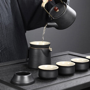 10/11pcs Portable Travel Tea Set Ceramic Teapot Cup Japanese Kung Fu Teaset Puer Kettle Gaiwan Tea Ceremony Teaware Teacup acacuss