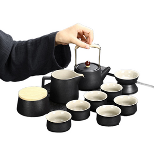 10/11pcs Portable Travel Tea Set Ceramic Teapot Cup Japanese Kung Fu Teaset Puer Kettle Gaiwan Tea Ceremony Teaware Teacup acacuss