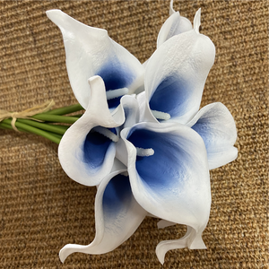 10 Navy Blue Calla Lilies PU Real Touch Flowers Wedding decoration Bouquets Centerpieces Fake artificial flowers Home Decoration acacuss