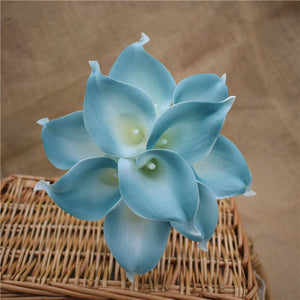 10 Navy Blue Calla Lilies PU Real Touch Flowers Wedding decoration Bouquets Centerpieces Fake artificial flowers Home Decoration acacuss