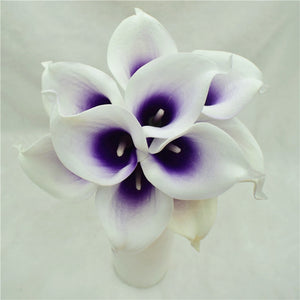 10 Navy Blue Calla Lilies PU Real Touch Flowers Wedding decoration Bouquets Centerpieces Fake artificial flowers Home Decoration acacuss