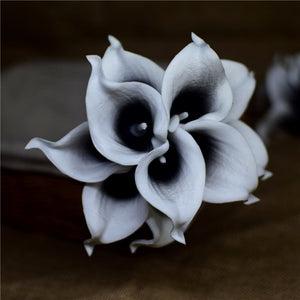 10 Navy Blue Calla Lilies PU Real Touch Flowers Wedding decoration Bouquets Centerpieces Fake artificial flowers Home Decoration acacuss