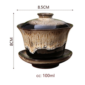 100ml Jingdezhen Antique Porcelain Gaiwan Chinese Ceramic with Cover Teacup Home Tea Infuser Traditional Tea Accessories acacuss