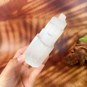 10CM Natural Selenite Skyscraper Crystal Tower Energy Quartz Reiki Stones White Gypsum For Cleansing Healing Meditation Witch acacuss