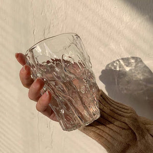 10oz Glass Water Cup Twist Fold Cup Household Fruit Juice Tea Cup Lovely Beer Cup Ins Style Korean Milk Cup Coffee Mug acacuss
