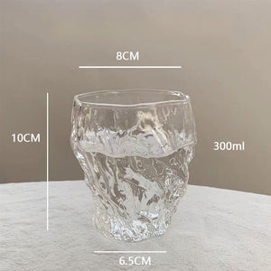10oz Glass Water Cup Twist Fold Cup Household Fruit Juice Tea Cup Lovely Beer Cup Ins Style Korean Milk Cup Coffee Mug acacuss