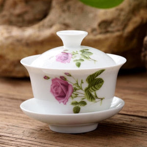 11.11 gaiwan 80cc porcelain tureen Chinese ceramic tea bowl set covered bowl with lid cup saucer China cup bowls acacuss