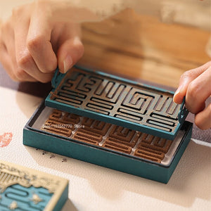 11 Pieces of Incense Seal Set Pure Copper Burning Blue Incense Stove Spoon Shovel Storage Tools DIY Home Fragrant Seal Supplies acacuss