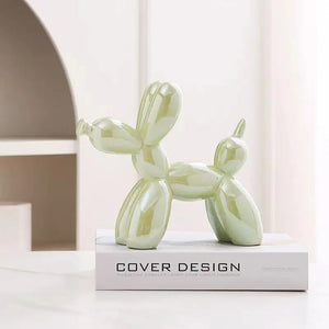 11cm Mini Ceramic Balloon Dog Abstract Ornament Creative Sculpture Study Room Statue Home Office Accessories Festival Decoration acacuss
