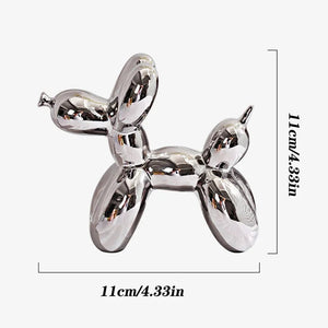 11cm Mini Ceramic Balloon Dog Abstract Ornament Creative Sculpture Study Room Statue Home Office Accessories Festival Decoration acacuss