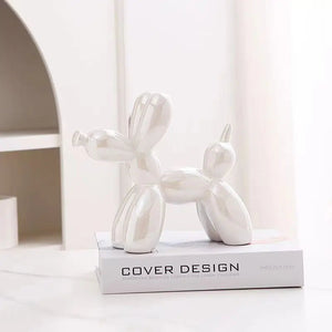11cm Mini Ceramic Balloon Dog Abstract Ornament Creative Sculpture Study Room Statue Home Office Accessories Festival Decoration acacuss