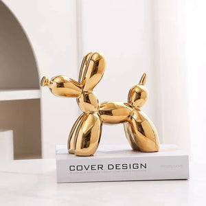 11cm Mini Ceramic Balloon Dog Abstract Ornament Creative Sculpture Study Room Statue Home Office Accessories Festival Decoration acacuss