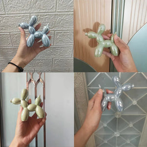 11cm Mini Ceramic Balloon Dog Abstract Ornament Creative Sculpture Study Room Statue Home Office Accessories Festival Decoration acacuss