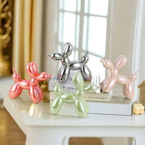 11cm Mini Ceramic Balloon Dog Abstract Ornament Creative Sculpture Study Room Statue Home Office Accessories Festival Decoration acacuss