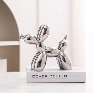 11cm Mini Ceramic Balloon Dog Abstract Ornament Creative Sculpture Study Room Statue Home Office Accessories Festival Decoration acacuss