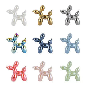 11cm Mini Ceramic Balloon Dog Abstract Ornament Creative Sculpture Study Room Statue Home Office Accessories Festival Decoration acacuss