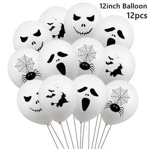 12/1PCS Halloween Ghost Balloons Toys Spider Witch Bat Pumpkin Skeleton Horror Halloween Party Decoration Festival Party Supply acacuss