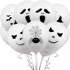12/1PCS Halloween Ghost Balloons Toys Spider Witch Bat Pumpkin Skeleton Horror Halloween Party Decoration Festival Party Supply acacuss