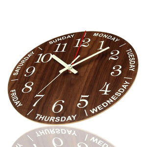 12 Inch Luminous Wall Clock Wood Silent light in dark night Nordic Fashion Wall Clock Non Ticking Clock With Night Light Gift acacuss