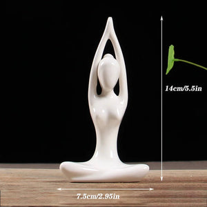 12 Styles Abstract Figure Art Ceramic Yoga Poses Figurine Porcelain Lady Statue Home Yoga Study Studio Decor Ornament Sculpture acacuss