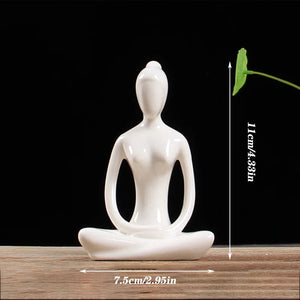 12 Styles Abstract Figure Art Ceramic Yoga Poses Figurine Porcelain Lady Statue Home Yoga Study Studio Decor Ornament Sculpture acacuss
