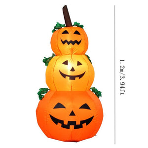 120CM Giant Halloween Pumpkin Ghost Inflatable LED Lighted Toys 3 Jack-O-Lanterns Yard Graden Home Decoration Party Props Airbow acacuss