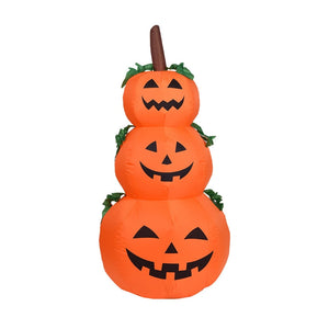 120CM Giant Halloween Pumpkin Ghost Inflatable LED Lighted Toys 3 Jack-O-Lanterns Yard Graden Home Decoration Party Props Airbow acacuss
