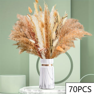 125PCS Fluffy Pampas Dried Flowers Bouquet Autumn Christmas Home Decoration Bunny Tail Grass Artifical Flower Boho Wedding Decor acacuss