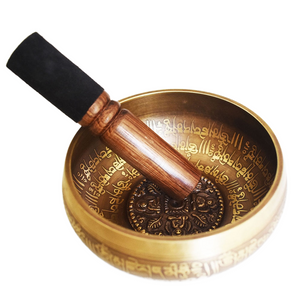 12CM Nepal Handmade Singing Bowls Set Buddha Mantra Design Tibetan Sound Bowl for Yoga Chanting Meditation Decoracion acacuss