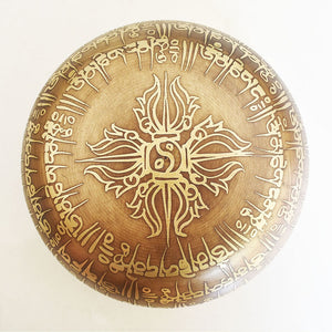 12CM Nepal Handmade Singing Bowls Set Buddha Mantra Design Tibetan Sound Bowl for Yoga Chanting Meditation Decoracion acacuss