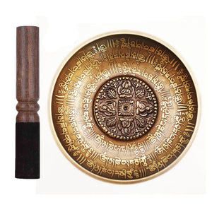 12CM Nepal Handmade Singing Bowls Set Buddha Mantra Design Tibetan Sound Bowl for Yoga Chanting Meditation Decoracion acacuss