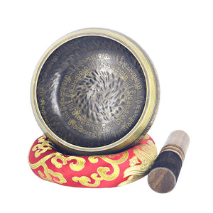 12cm Copper Singing Bowl Manual Tapping Metal Craft Buddhist Bowl Religious Tibetan Meditation Music Bowl Musical Instrument acacuss