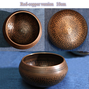 12cm Copper Singing Bowl Manual Tapping Metal Craft Buddhist Bowl Religious Tibetan Meditation Music Bowl Musical Instrument acacuss